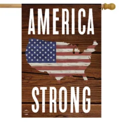 America Strong Patriotic House Flag USA Map Double-Sided 28"x40" Briarwood Lane