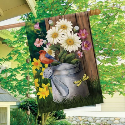Spring Jubilee Floral House Flag Watering Can 28" X 40" Briarwood Lane 2 Spring Jubilee Floral House Flag Watering Can 28" X 40" Briarwood Lane - Image 2