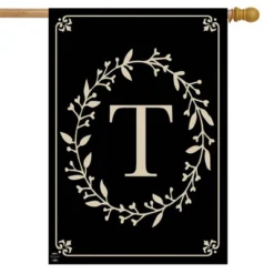 Briarwood Lane Classic Monogram Letter T House Flag Double-Sided 28" X 40"