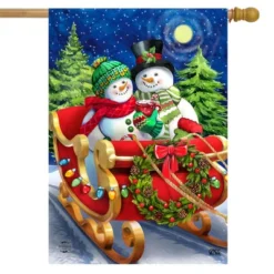 Dashing Through The Snow Winter House Flag 40" X 28" Briarwood Lane