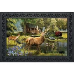 Great Outdoors Summer Doormat Elk Wildlife Indoor Outdoor 30" X 18" Briarwood Lane