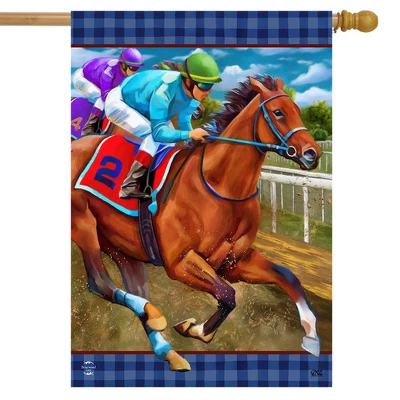 Horse Racing Everyday House Flag Jockeys Track 28" X 40" Briarwood Lane 1 Horse Racing Everyday House Flag Jockeys Track 28" X 40" Briarwood Lane