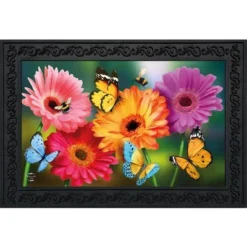 Garden Gerber Daisies Spring Doormat Indoor Outdoor 30" X 18" Briarwood Lane