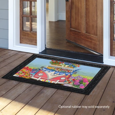 Peace Van Floral Doormat Everyday Indoor Outdoor 30" X 18" Briarwood Lane 2 Peace Van Floral Doormat Everyday Indoor Outdoor 30" X 18" Briarwood Lane - Image 2