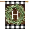Wreath Monogram H Double-Sided House Flag Everyday 28" X 40" Briarwood Lane