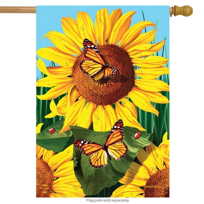 Sunflower Field Summer House Flag Butterflies Floral 28" X 40" Briarwood Lane 1 Sunflower Field Summer House Flag Butterflies Floral 28" X 40" Briarwood Lane