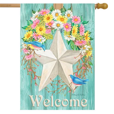 Spring Barnstar House Flag Primitive Welcome 28" X 40" Briarwood Lane 1 Spring Barnstar House Flag Primitive Welcome 28" X 40" Briarwood Lane