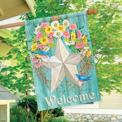 Spring Barnstar House Flag Primitive Welcome 28" X 40" Briarwood Lane 2 Spring Barnstar House Flag Primitive Welcome 28" X 40" Briarwood Lane - Image 2