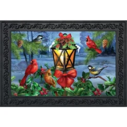 Lantern Glow Gathering Winter Doormat 30" X 18" Indoor Outdoor Briarwood Lane