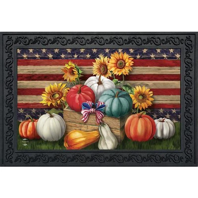 Briarwood Lane Patriotic Pumpkins Autumn Doormat Sunflowers Indoor / Outdoor 30" X 18" 1 Briarwood Lane Patriotic Pumpkins Autumn Doormat Sunflowers Indoor / Outdoor 30" X 18"
