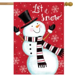 Briarwood Lane Snowman Celebration Winter House Flag Let It Snow