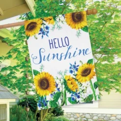 Hello Sunshine Summer Burlap House Flag Floral 28" X 40" Briarwood Lane -Home Decor Store GUEST 92fb518b c5db 4561 b0c5 a513e697b495
