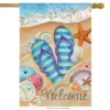 Briarwood Lane Day In The Sun Summer House Flag Flip Flops Welcome Shoreline 28" X 40"