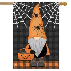 Trick Or Treat Gnome Burlap House Flag 28" X 40" Briarwood Lane