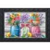 Spring Floral Jars Rustic Doormat Indoor Outdoor 30" X 18" Briarwood Lane