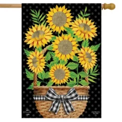 Home Decor Store 34 Primitive Sunflowers Autumn House Flag Floral Fall 28" X 40" Briarwood Lane