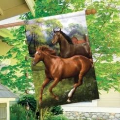 Galloping Horses Summer House Flag Outdoors Wildlife 28" X 40" Briarwood Lane -Home Decor Store GUEST a6b0e64f 778d 4162 8645 a35c6bd65417