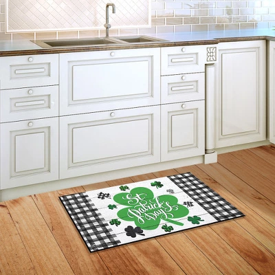 Checkered St. Pat's Shamrocks Doormat Indoor Outdoor 30" X 18" Briarwood Lane 3 Checkered St. Pat's Shamrocks Doormat Indoor Outdoor 30" X 18" Briarwood Lane - Image 3