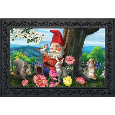 Garden Gnome Spring Doormat Birds Floral Indoor Outdoor 30" X 18" Briarwood Lane 1 Garden Gnome Spring Doormat Birds Floral Indoor Outdoor 30" X 18" Briarwood Lane