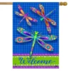 Briarwood Lane Colorful Dragonflies Summer House Flag Welcome Dragonfly 28" X 40"
