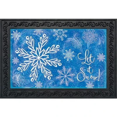 Briarwood Lane Glistening Snowflakes Winter Doormat Let It Snow Indoor Outdoor 30" X 18" 1 Briarwood Lane Glistening Snowflakes Winter Doormat Let It Snow Indoor Outdoor 30" X 18"