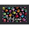 Rainbow Pawprints Doormat Welcome 30" X 18" Briarwood Lane