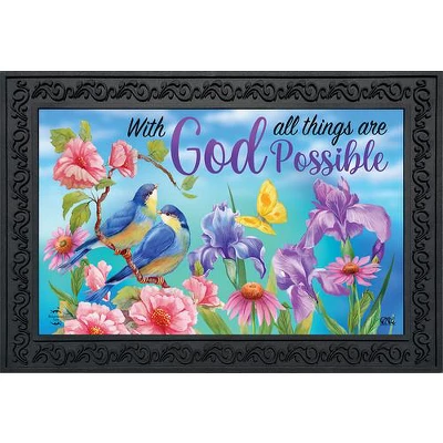 With God Religious Doormat Inspirational Indoor Outdoor 30" X 18" Briarwood Lane 1 With God Religious Doormat Inspirational Indoor Outdoor 30" X 18" Briarwood Lane