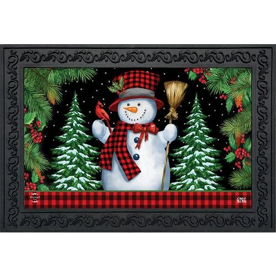 Red Checkered Snowman Winter Christmas Doormat 30" X 18" Indoor Outdoor Briarwood Lane 1 Red Checkered Snowman Winter Christmas Doormat 30" X 18" Indoor Outdoor Briarwood Lane