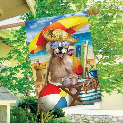 Beach Day Dog Summer House Flag Sand Castle Humor 28" X 40" Briarwood Lane 2 Beach Day Dog Summer House Flag Sand Castle Humor 28" X 40" Briarwood Lane - Image 2