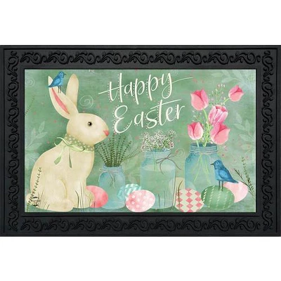 Easter Bunny And Tulips Primitive Doormat Floral 30" X 18" Briarwood Lane 1 Easter Bunny And Tulips Primitive Doormat Floral 30" X 18" Briarwood Lane