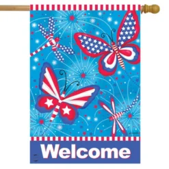 American Butterflies Patriotic House Flag 28" X 40" Briarwood Lane