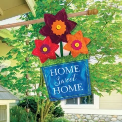 Briarwood Lane Flower Pot Applique Spring House Flag Home Sweet Home Floral 28" X 40" -Home Decor Store GUEST c1d70d20 5016 49af 8c9d a97ed5806c13