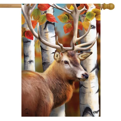 Forest Deer Fall House Flag Autumn Leaves 28" X 40" Briarwood Lane 1 Forest Deer Fall House Flag Autumn Leaves 28" X 40" Briarwood Lane