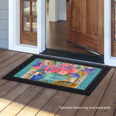 Farm Fresh Peonies Spring Doormat Floral Indoor Outdoor 30" X 18" Briarwood Lane 2 Farm Fresh Peonies Spring Doormat Floral Indoor Outdoor 30" X 18" Briarwood Lane - Image 2