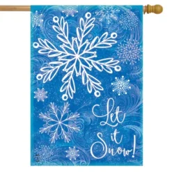 Briarwood Lane Glistening Snowflakes Winter House Flag Let It Sno