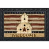 Briarwood Lane Americana Welcome Doormat Patriotic Primitive Birdhouse Indoor Outdoor 30" X 18"