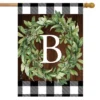 Wreath Monogram B Double-Sided House Flag Everyday 28" X 40" Briarwood Lane