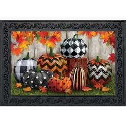 Briarwood Lane Patterned Pumpkins Autumn Doormat Leaves Indoor Ou