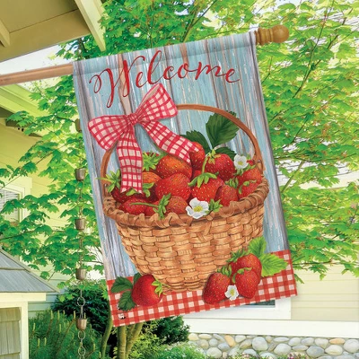 Strawberries Summer House Flag Fruit 28" X 40" Briarwood Lane 2 Strawberries Summer House Flag Fruit 28" X 40" Briarwood Lane - Image 2