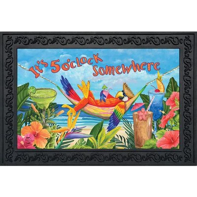 Briarwood Lane 5 O'clock Parrot Summer Doormat Tropical Beach Humor 30" X 18" Indoor Outdoor 1 Briarwood Lane 5 O'clock Parrot Summer Doormat Tropical Beach Humor 30" X 18" Indoor Outdoor
