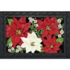 Briarwood Lane Festive Poinsettias Christmas Doormat Floral Holiday Indoor Outdoor 30" X 18"