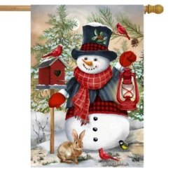 Briarwood Lane Snowman And Friends Winter House Flag Birdhouse La