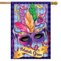 Mardi Gras Mask House Flag Holiday NOLA New Orleans 28" X 40" Briarwood Lane