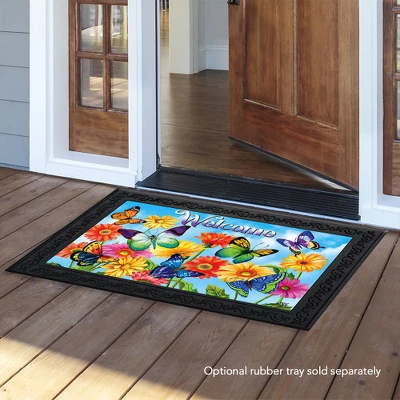 Fluttering Butterflies Spring Doormat Indoor Outdoor 30" X 18" Briarwood Lane 2 Fluttering Butterflies Spring Doormat Indoor Outdoor 30" X 18" Briarwood Lane - Image 2