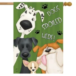 Spoiled Dogs House Flag Pets Bulldog Dalmation 28" X 40" Briarwood Lane