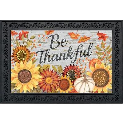 Be Thankful Flowers Doormat 18" X 30" Indoor Outdoor Briarwood Lane 1 Be Thankful Flowers Doormat 18" X 30" Indoor Outdoor Briarwood Lane