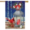 Briarwood Lane Lantern And Cardinals Winter House Flag Candle Flo