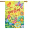 Spread Sunshine To Others Spring House Flag Floral Inspirational 28" X 40" Briarwood Lane