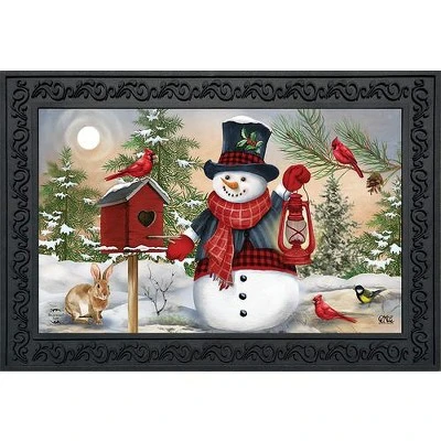 Briarwood Lane Snowman And Friends Winter Doormat Birds Lantern C 1 Briarwood Lane Snowman And Friends Winter Doormat Birds Lantern C