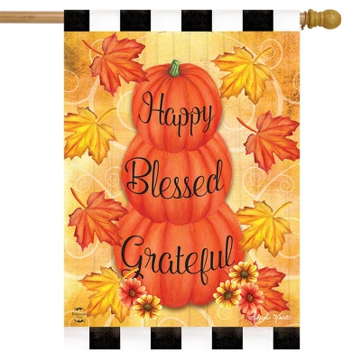 Briarwood Lane Happy Blessed Grateful Autumn House Flag Leaves Inspirational Fall 28" X 40" 1 Briarwood Lane Happy Blessed Grateful Autumn House Flag Leaves Inspirational Fall 28" X 40"